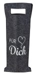 Felt bottle bag grey "Für Dich" h=41cm