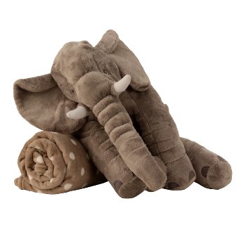 Elephant grey w=45cm h=40cm with blanket