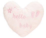 Herz-Plüschkissen rosa "Hello Baby"