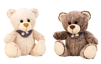 plushbear with embroidered scarf h=25cm