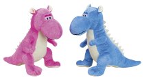 Plüsch-Dino stehend pink & blau h=34cm