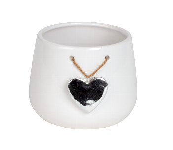 Porcelain pot with decoration heart