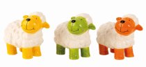 sheep standing w. colourful face h=13cm
