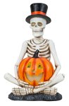 Skeleton with pumpkin with lightning