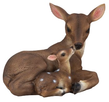 Deer Mom lying with baby h=14cm w=18cm