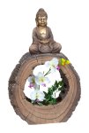 Buddha sitzend braun/gold auf
