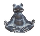 Yoga frog grey h=13cm w=15cm