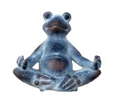 Yoga frog grey h=18,5cm w=21,5cm