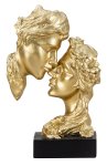 Skulptur goldenes Paar mit schwarzem