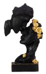 Skulptur Paar mit Blüten schwarz/golden