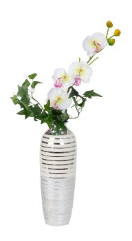 Porcelain vase in silver/white h=31,3cm
