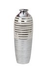 Porzellan Vase in Silber/Weiß h=31,3cm