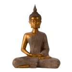 Buddha grey/gold h=43,5cm w=31cm
