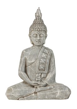 Buddha grau sitzend h=50cm b=34cm