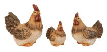 Set of 3 chickens h=11+14,5+18,5cm
