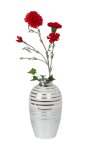 Porcelain vase in silver/white h=22,3cm