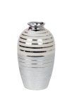 Porzellan Vase in Silber/Weiß h=22,3cm
