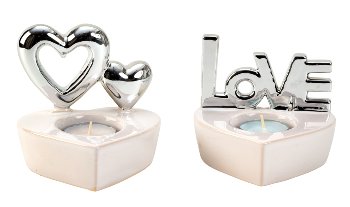 T-light holder "Love" & with hearts