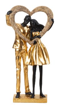 Couple standing with heart gold/black