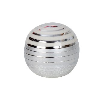 Decoration ball in silver/white h=9,5cm