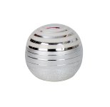 Decoration ball in silver/white h=9,5cm