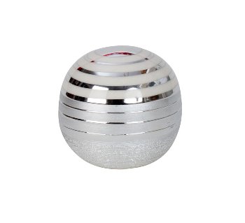 Decoration ball in silver/white h=10,8cm