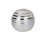 Decoration ball in silver/white h=10,8cm