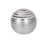 Decoration ball in silver/white h=12,2cm