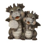 Laughing dragon couple standing with