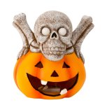 Halloweenkürbis mit Skelett, mit LED,