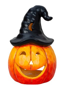 Halloween pumpkin with cylinder as