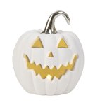 Halloween pumpkin with white velvet