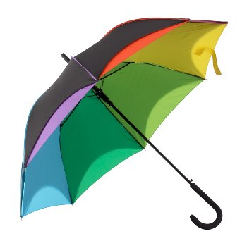 Umbrella d=100cm black-rainbow color