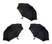 Regenschirm d=100cm schwarz m. Farblinie