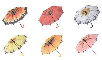 Regenschirm h=82cm d=100cm Blumen-Motive