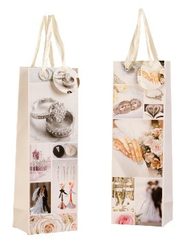 bottle bag "wedding with glitter"
