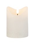 LED-wax candle round, white h=10cm
