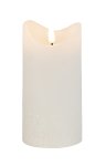LED-wax candle round, white h=15cm