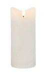 LED-wax candle round, white h=17,5cm