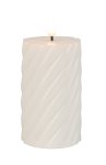 LED-wax candle round, white h=11,5cm