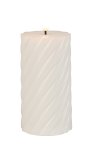LED-wax candle round, white h=13cm