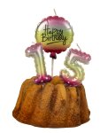 Kuchenkerze Ballon "Happy Birthday" in