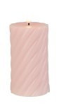 LED-wax candle round, pink h=11,5cm