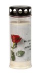 Grave candle red rose with words