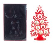 Wooden X-mas Tree h=30,5cm, red color