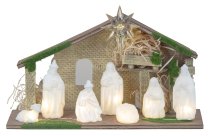 Nativity set with 7 figures, LED-light