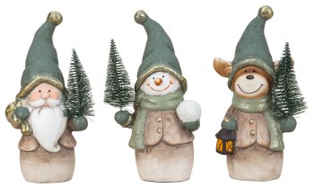 Xmas figures mint color with fir tree