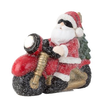Santa on motor cycle h=16cm w=18cm