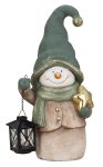Snowman mint color with lantern for