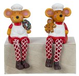 Xmas bakery mouse with softlegs h=18cm